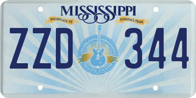MS license plate ZZD344
