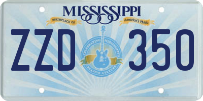 MS license plate ZZD350