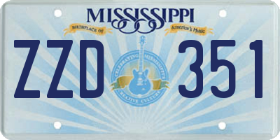 MS license plate ZZD351