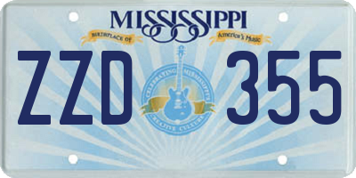 MS license plate ZZD355