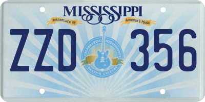 MS license plate ZZD356