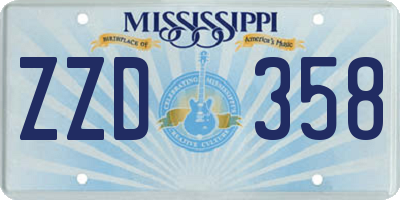 MS license plate ZZD358