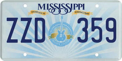 MS license plate ZZD359