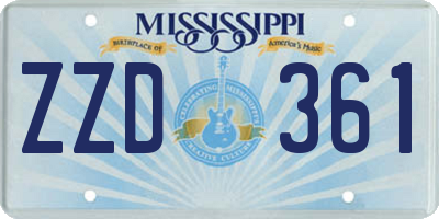 MS license plate ZZD361