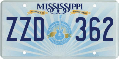 MS license plate ZZD362