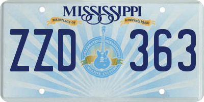 MS license plate ZZD363