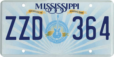 MS license plate ZZD364