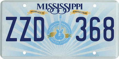 MS license plate ZZD368
