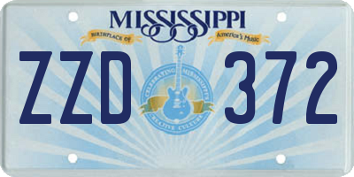 MS license plate ZZD372
