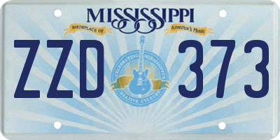MS license plate ZZD373