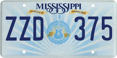 MS license plate ZZD375