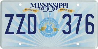 MS license plate ZZD376