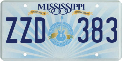 MS license plate ZZD383