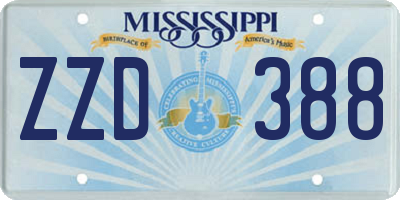 MS license plate ZZD388