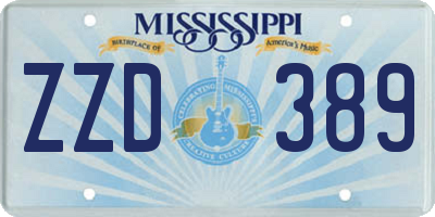 MS license plate ZZD389