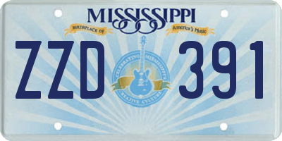 MS license plate ZZD391