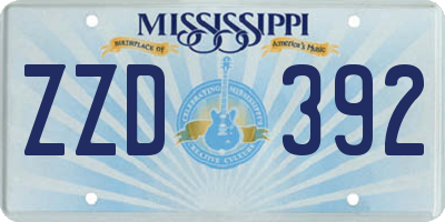 MS license plate ZZD392