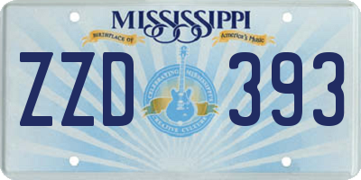 MS license plate ZZD393