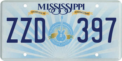 MS license plate ZZD397
