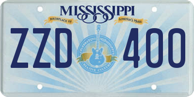 MS license plate ZZD400