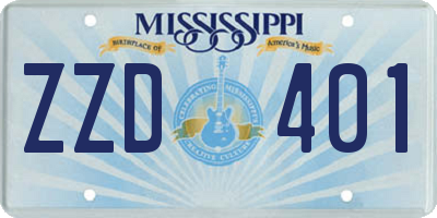 MS license plate ZZD401