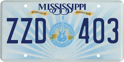 MS license plate ZZD403