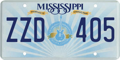 MS license plate ZZD405