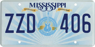 MS license plate ZZD406