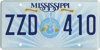 MS license plate ZZD410