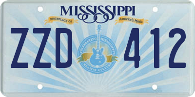 MS license plate ZZD412