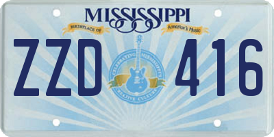 MS license plate ZZD416