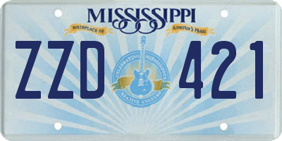 MS license plate ZZD421