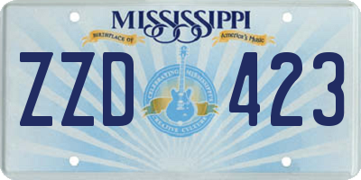 MS license plate ZZD423