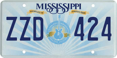 MS license plate ZZD424
