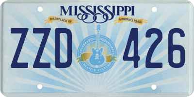 MS license plate ZZD426