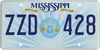MS license plate ZZD428