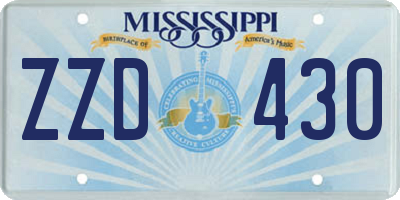 MS license plate ZZD430