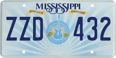 MS license plate ZZD432