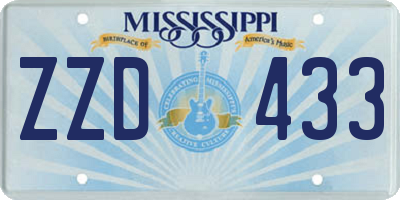 MS license plate ZZD433