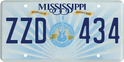 MS license plate ZZD434
