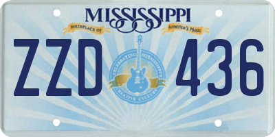 MS license plate ZZD436