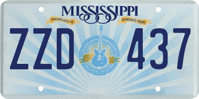 MS license plate ZZD437