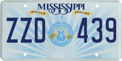 MS license plate ZZD439