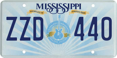 MS license plate ZZD440