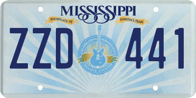 MS license plate ZZD441
