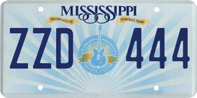 MS license plate ZZD444
