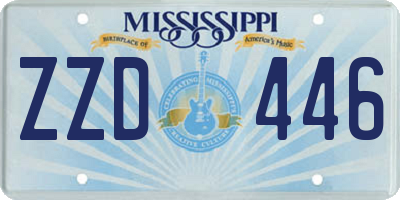 MS license plate ZZD446