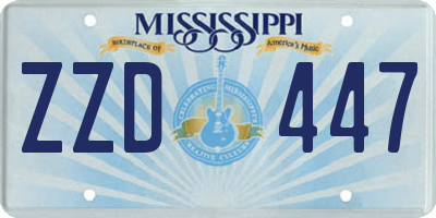 MS license plate ZZD447