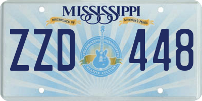 MS license plate ZZD448