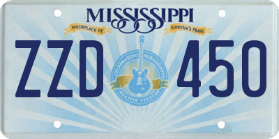 MS license plate ZZD450